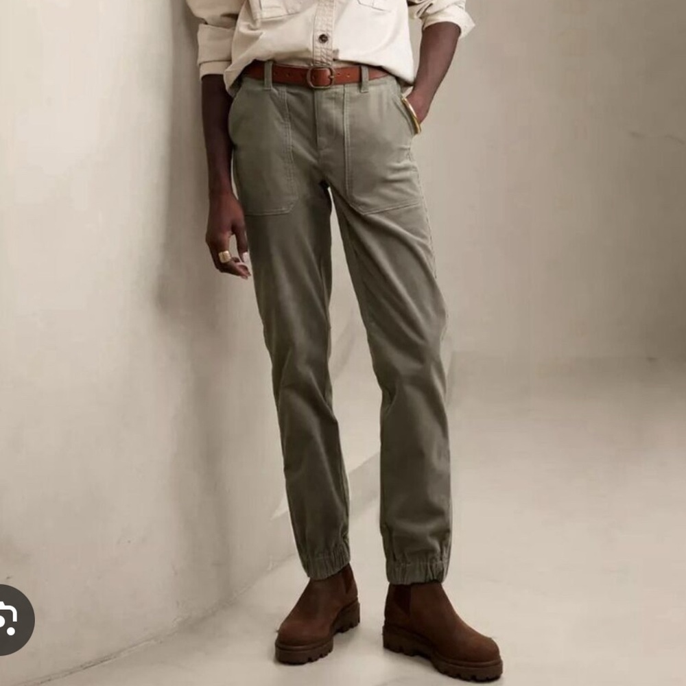 Banana Republic Slim Utility Pants - green olive - 16S